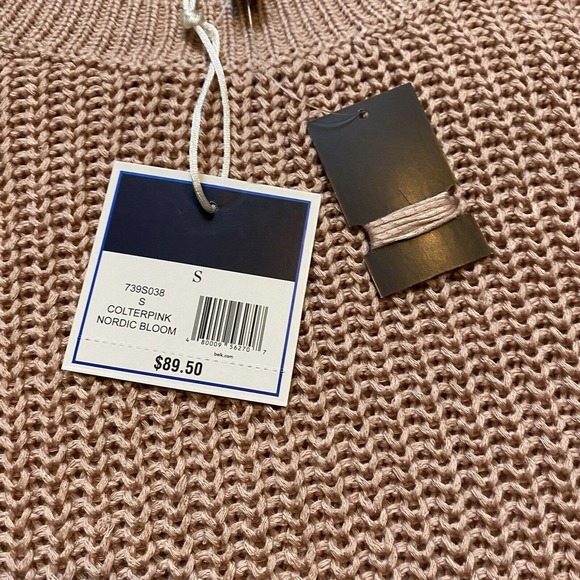 NWT Kaari Blue Pink Open Knit Sweater Size Small - Picture 4 of 7